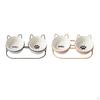 Cat Bowl Raised Detachable Feeder with Iron Holder Shelf Neck Guard for