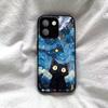 Case for Xiaomi Redmi Note 17 Pro Max 5G Anime Black Cat Starry Cloud Print Phone Cover Acrylic Hard Back Shell With Flexible TPU Edge