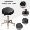 Round Seat Covers for Stools with Elastic - 2-Pack Black Bar Stool Seat Covers Universal Washable Fit for 14-16 Inch Round Stool Chair Cover