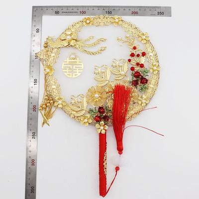 Decorative Fan Wedding Ceremony Finished Product Bride Xiuhe Festive Fan Xiuhe Clothes Fan Tuan Fan Round Fan Hand Holding Fan