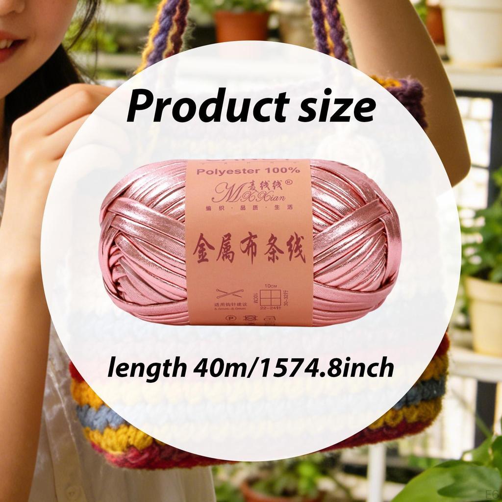 Metallic Shiny Yarn Crochet Bulky T Shirt for Headband Pillow DIY Craft
