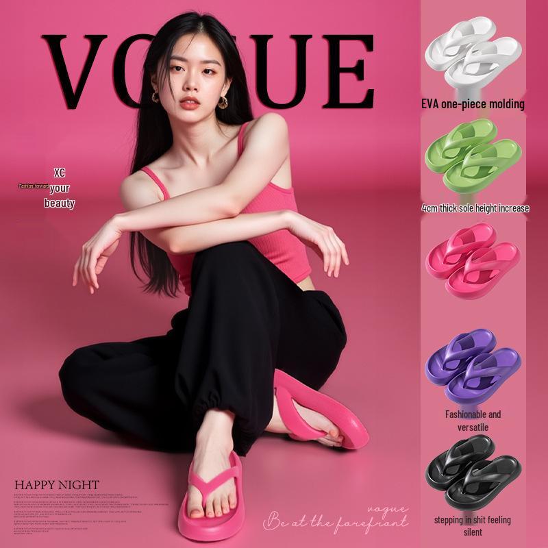 

Women s Summer Thick Sole EVA Flip Flops: Casual Lightweight Outdoor Travel Beach Shoes 36-37