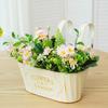 Privacy Fence Pot Hanging Flower Pots Gardening Supplies Metal Iron Hanging Planter Railing Pot Artificial Plant