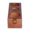 3‑Slots Wood Coffee Tamper Holder Portafilter Storage Stand Tamping Station   Coffee Color