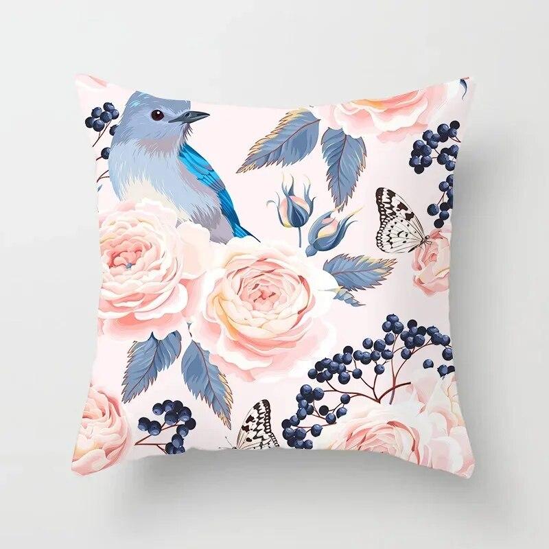 Car Living Room Sofa Cushion Cover Luxury Home Decoration Pillow Cover Rose Flower Print Pattern Cushion Cover