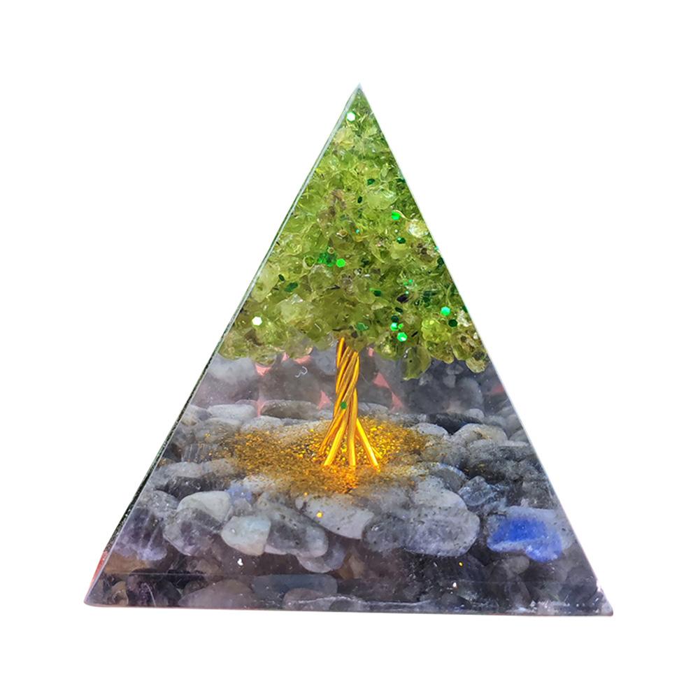 Natural Pyramid Crystals Handmade Stone Orgonite Pyramid Amethyst Crystal Sphere Natural Stone Energy Generator Meditation Tool
