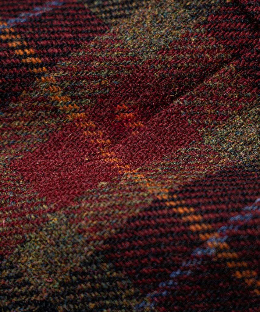 Edinburgh Club Harris Tweed Checked 3 Button Jacket [Wine]