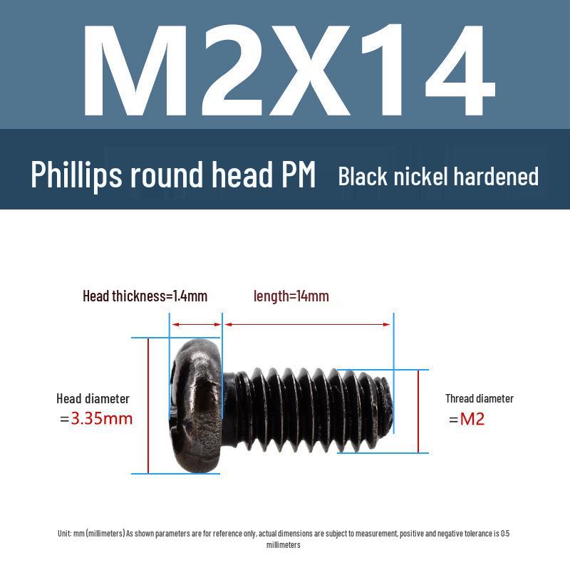 Yigu Schwarznickel Kohlenstoffstahl PM Phillips Rundkopfschrauben m2-m4 Senkkopfmaschinenschrauben für Elektronik