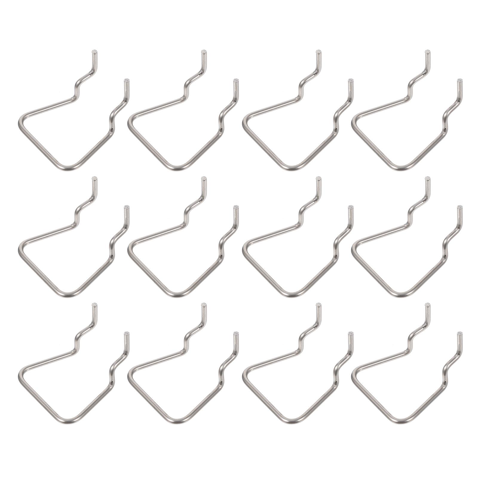 12 Pcs Rack Shelf Hole Board Hook Single Display Tool Perforated Wall Metal Stainless Steel 5.5X4.5CM серебряный