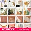 Warm Color Geometric Series Throw Pillow Home Office Decoration Bedroom Sofa Car Cushion Cover With Zipper Pillowcase