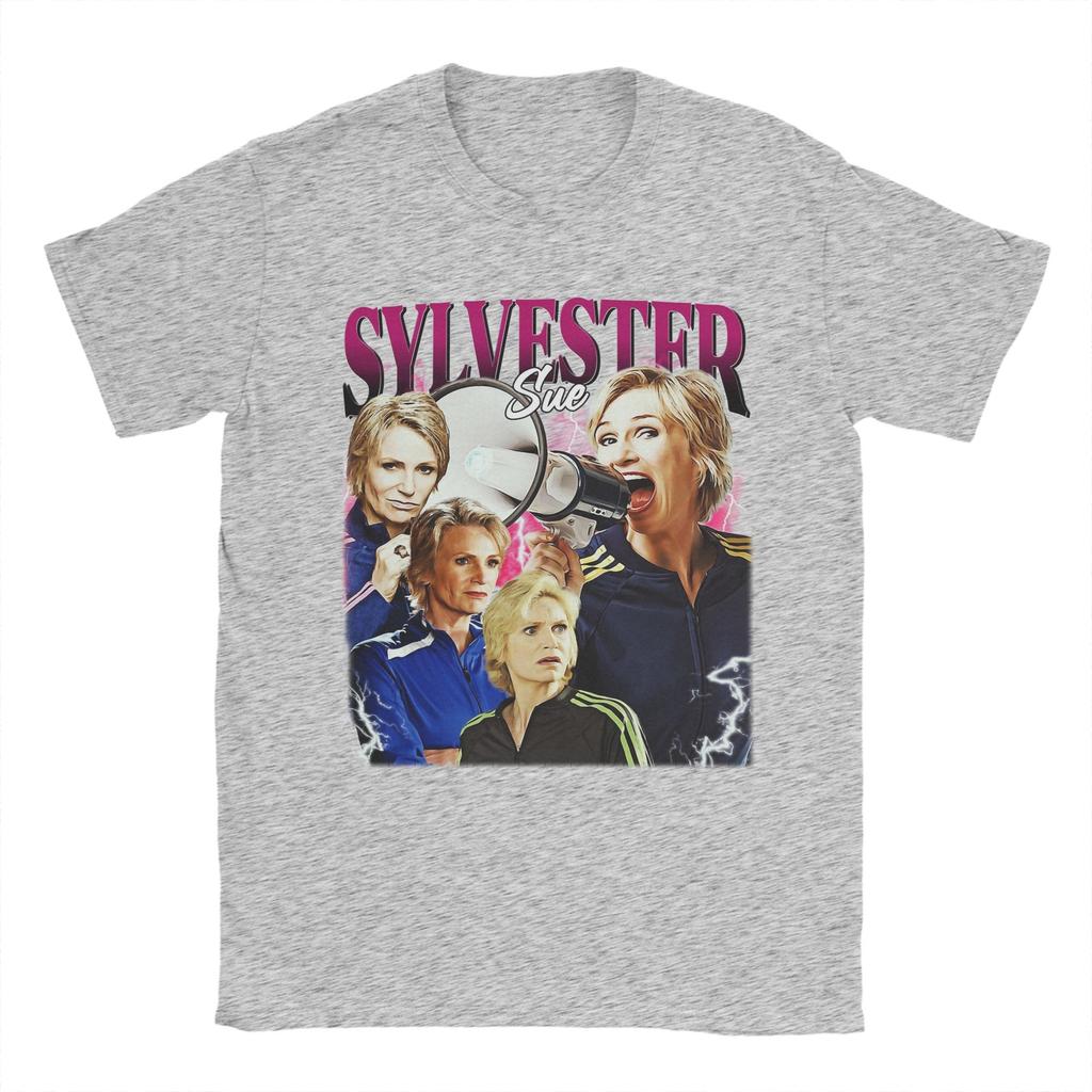 Vintage Sue Sylvester Glee T-Shirt for Men O Neck 100% Cotton T Shirt Short Sleeve Tees Graphic Printed Clothing