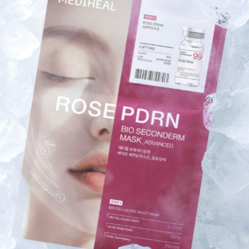 Mediheal Rose PDRN Bio Second-Derm Mask Pore Firming Elasticity Care Sheet Mask 10 Sheets
