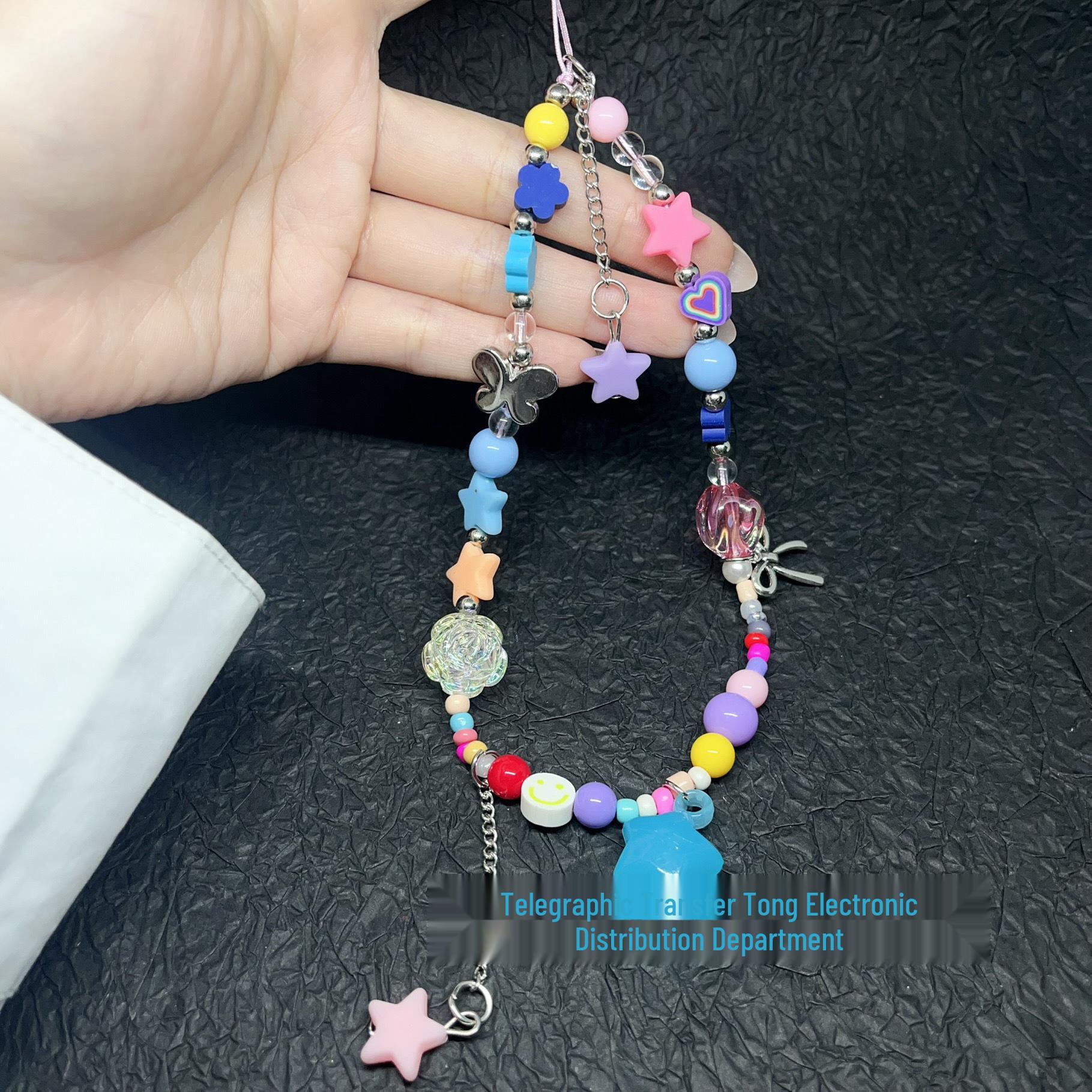 Colorful Summer Tassel Star Beaded Phone Lanyard - Sweet Dopamine Accessory