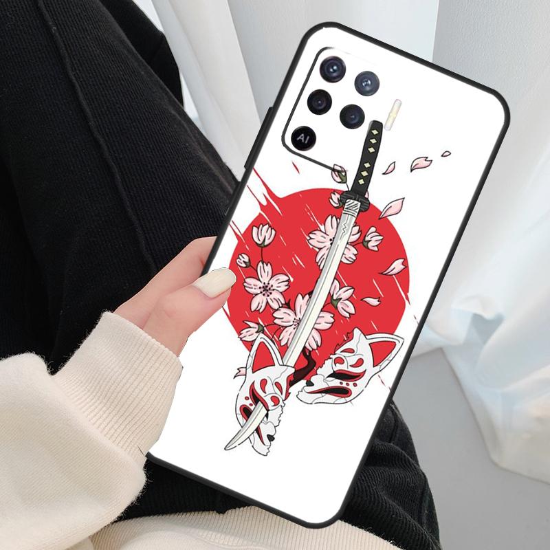 Japan Samurai Ninja Ronin Case For Oppo A96 A76 A16 A60 A98 A58 A78 A18 A38 A80 A40 A77 A57 A17 A74 A54 A94 A15 A5 Pro
