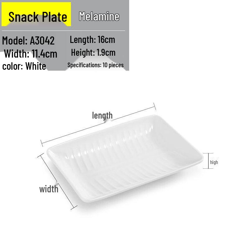 Melamine Three-Compartment Snack & Dumpling Plates (Set of 10)