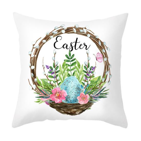 

Декоративная подушка квадратной формы, отличный декор, моющийся современный пасхальный кролик, цветы, наволочка, товары для дома K