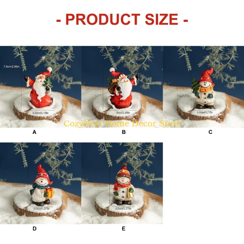 92MF Christmas Santa Clauses Figurine,Resin Santa Clauses Statues Table Ornament for Home Office Table Fireplaces Decorations