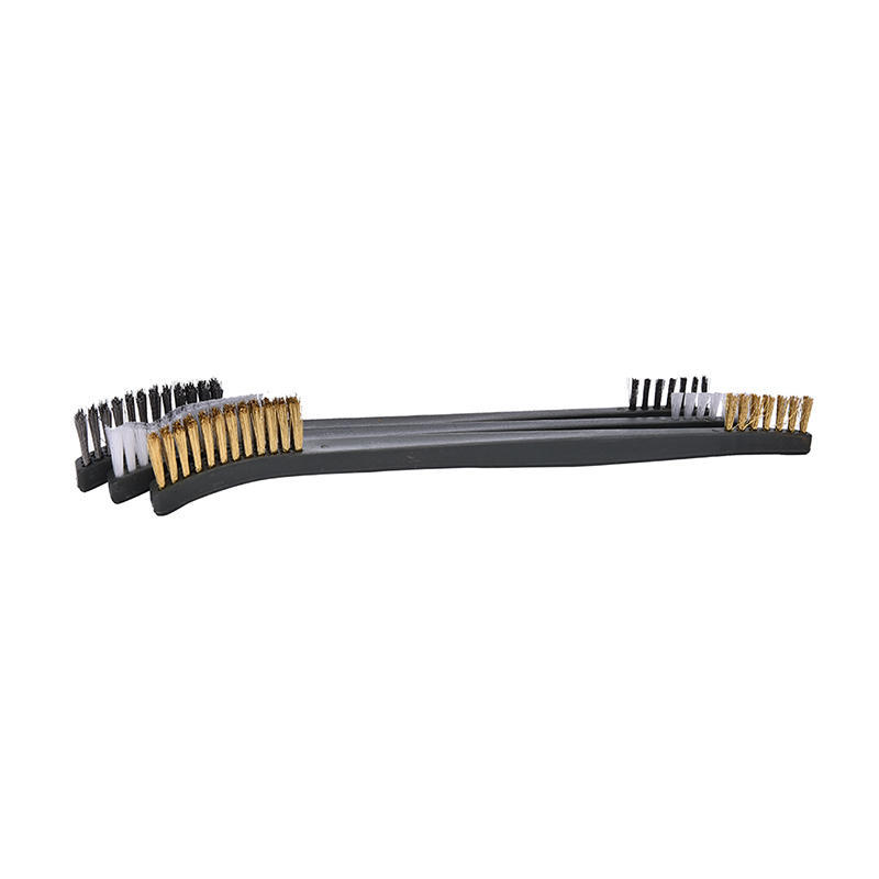 3X Mini Wire Brush Set Messing Nylon Rustfritt Børste Rengjøringsverktøy Rengjøringsmiddel