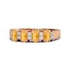 Citrine White Topaz Eternity Classic Band Ring - 925 Sterling Silver Rose Gold Vermeil