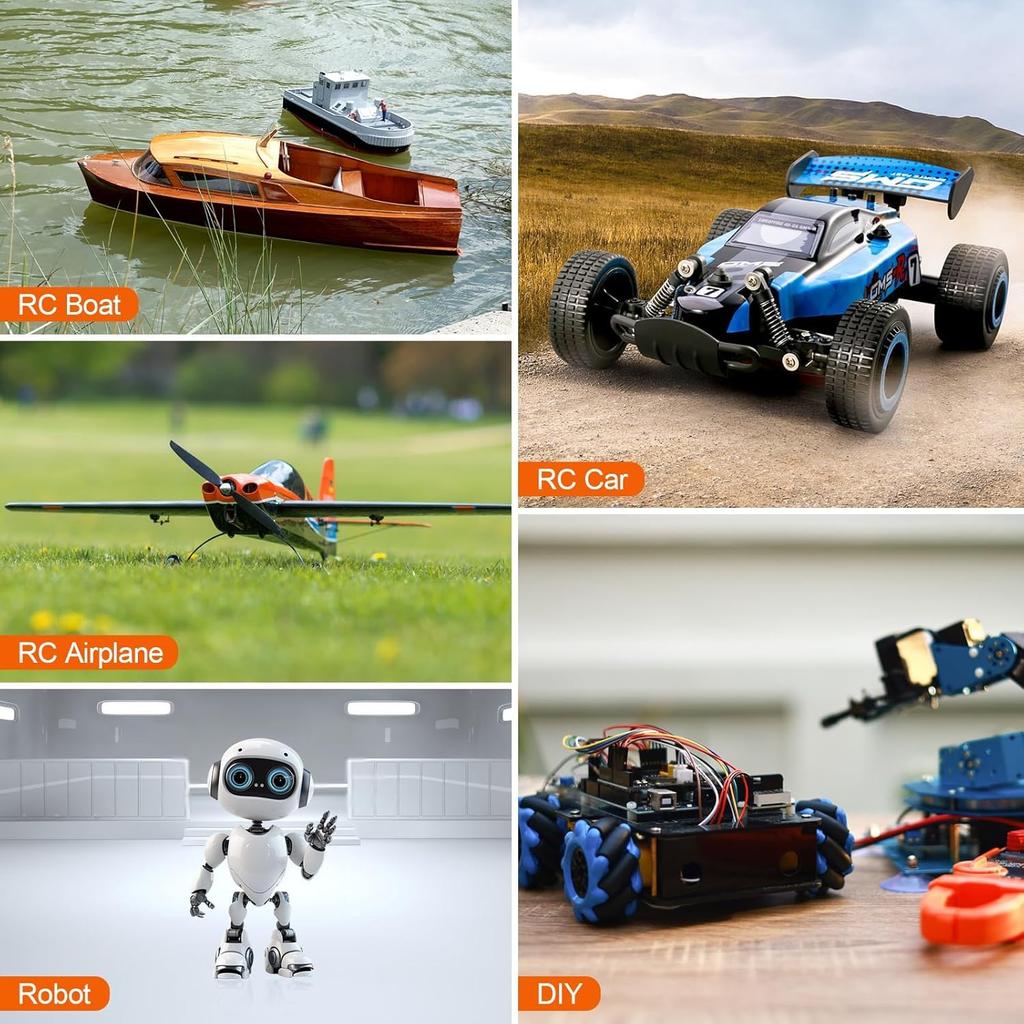 Two 17G Digital Servos, Waterproof, High Torque, Plastic Gear, Analog Servo, Low Noise, for 114 and 116 Scale RC Cars, Tanks, Boats, Models,