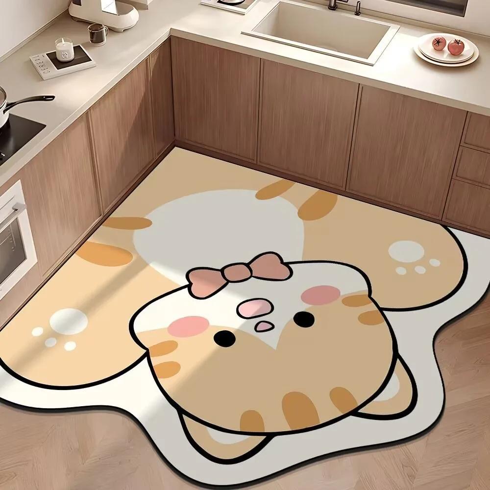

VIKAMA Cartoon Cute Animal Diatom Mud Door Mat Bathroom Mat Toilet Absorbent Non-Slip Quick Dry Floor Mat Home Decoration Rug 40X60CM (1.3X2FT