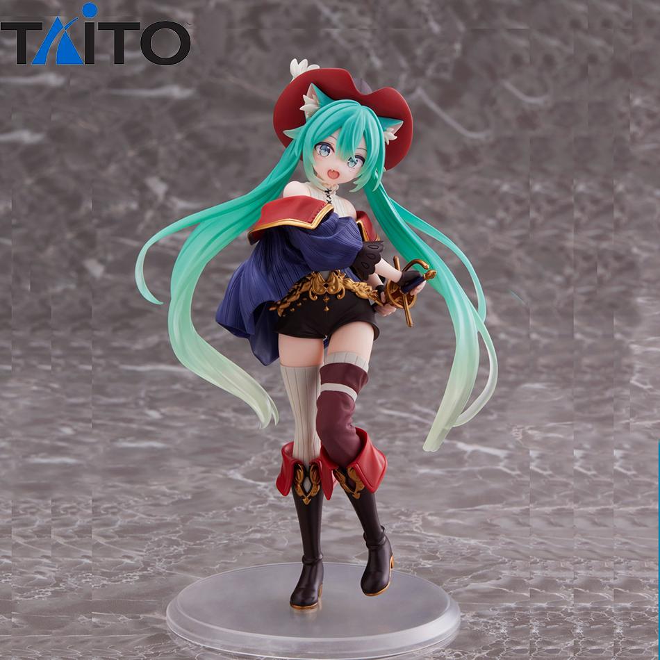 Anime Hatsune Miku Figure Fairy Tale Wonderland Hatsune Miku Puss in Boots Kawaii Action Figure Adult Collection Model Toy Gift