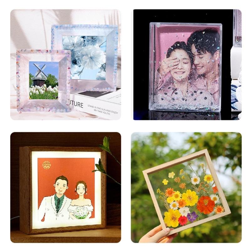 Photo Frame Resin Mold Picture Frame Silicone Mold Square Epoxy Casting Mold for DIY Home Table Decor Handicrafts Making