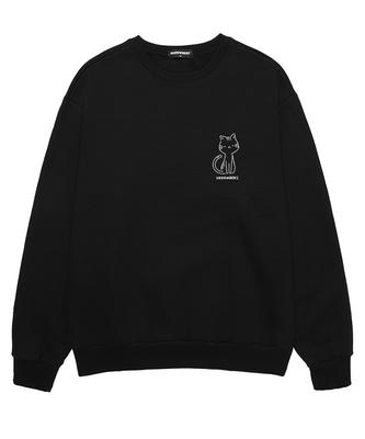 VANNWORKS Cat Oversized Sweatshirt (Vls0002) Black (Type B)