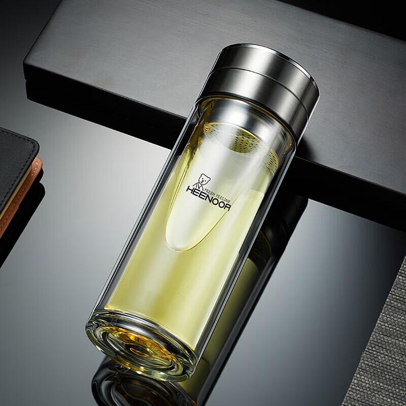 Xeno Double-Layer Glass Tea Infuser Bottle