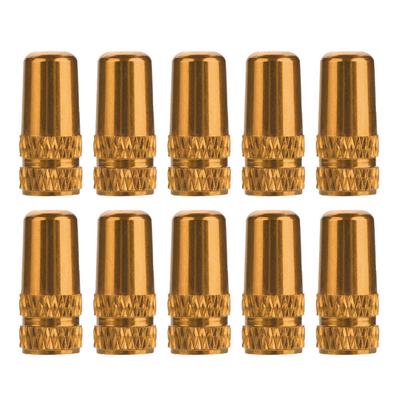 10Pcs Bike Bicycle Aluminum Alloy Tire French Valve Protective Stem Cap(Gold)