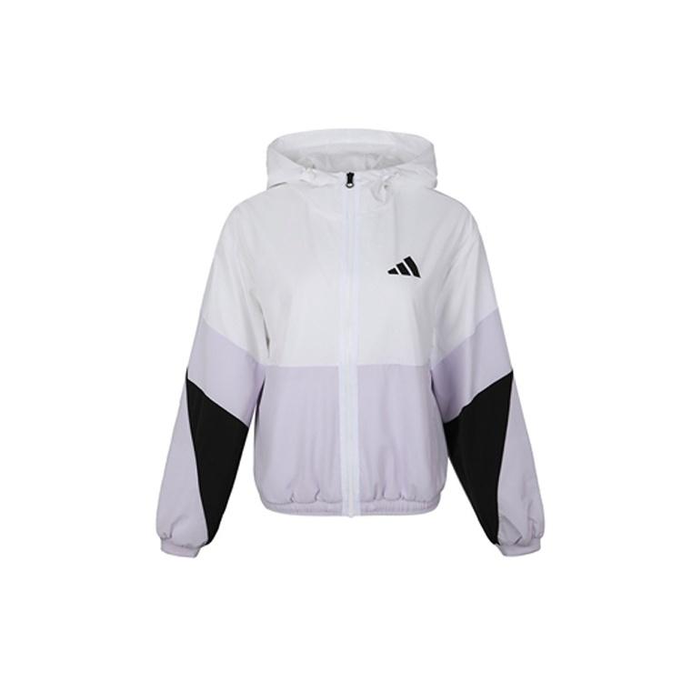 (WMNS) adidas Wb Color Hooded Zipper Tatting Jacket White Women s FM9322 L