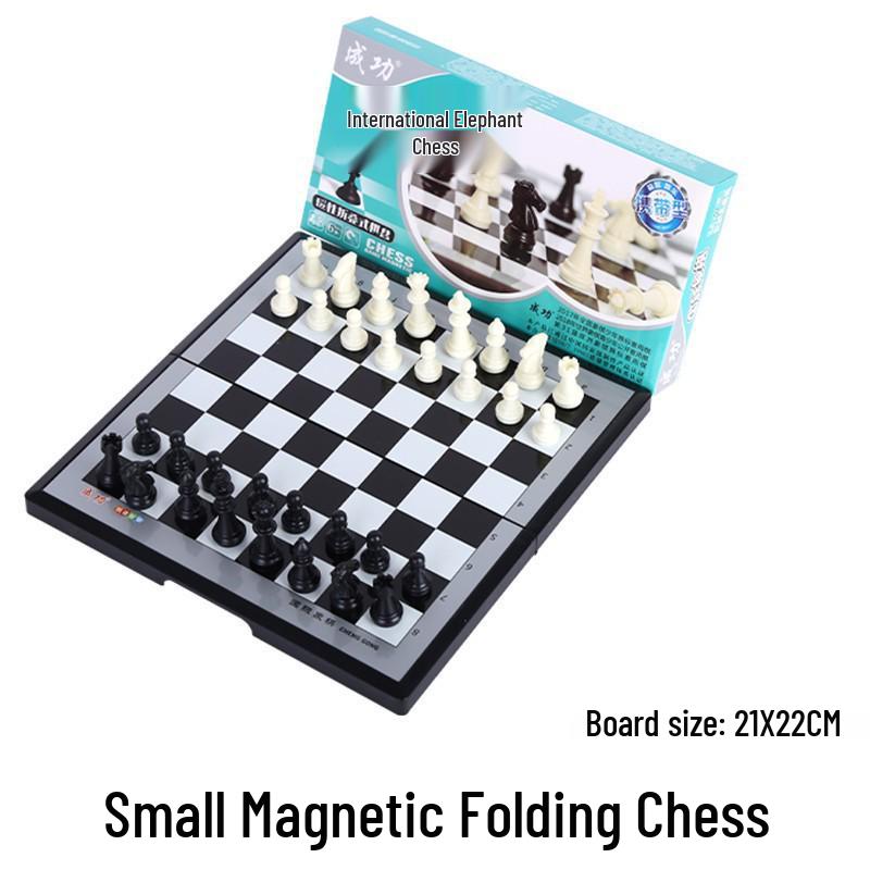 Compact Magnetic Folding Checkers: Parent-Child Educational Game for Adults & Kids.