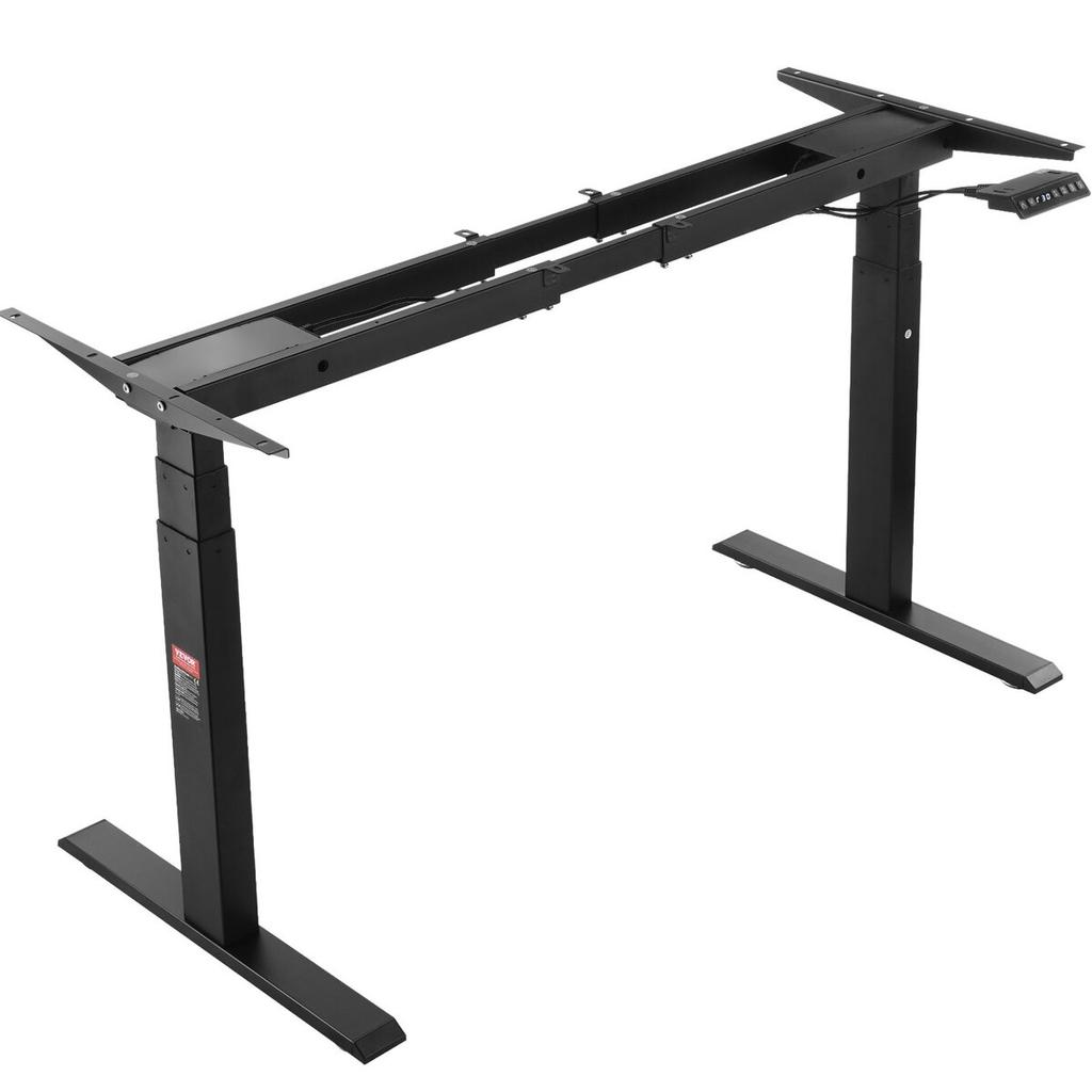 Electric Standing Desk Frame Dual Motor Adjustable 65-129 Cm H Black