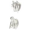 Les Trésors De Lily [I3900] - Silver Half Hoop Earrings 'Goddess' White