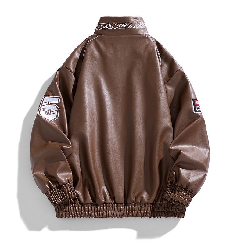 Trendy Men's PU Leather Motorcycle Jacket - Spring/Autumn Cool Outerwear
