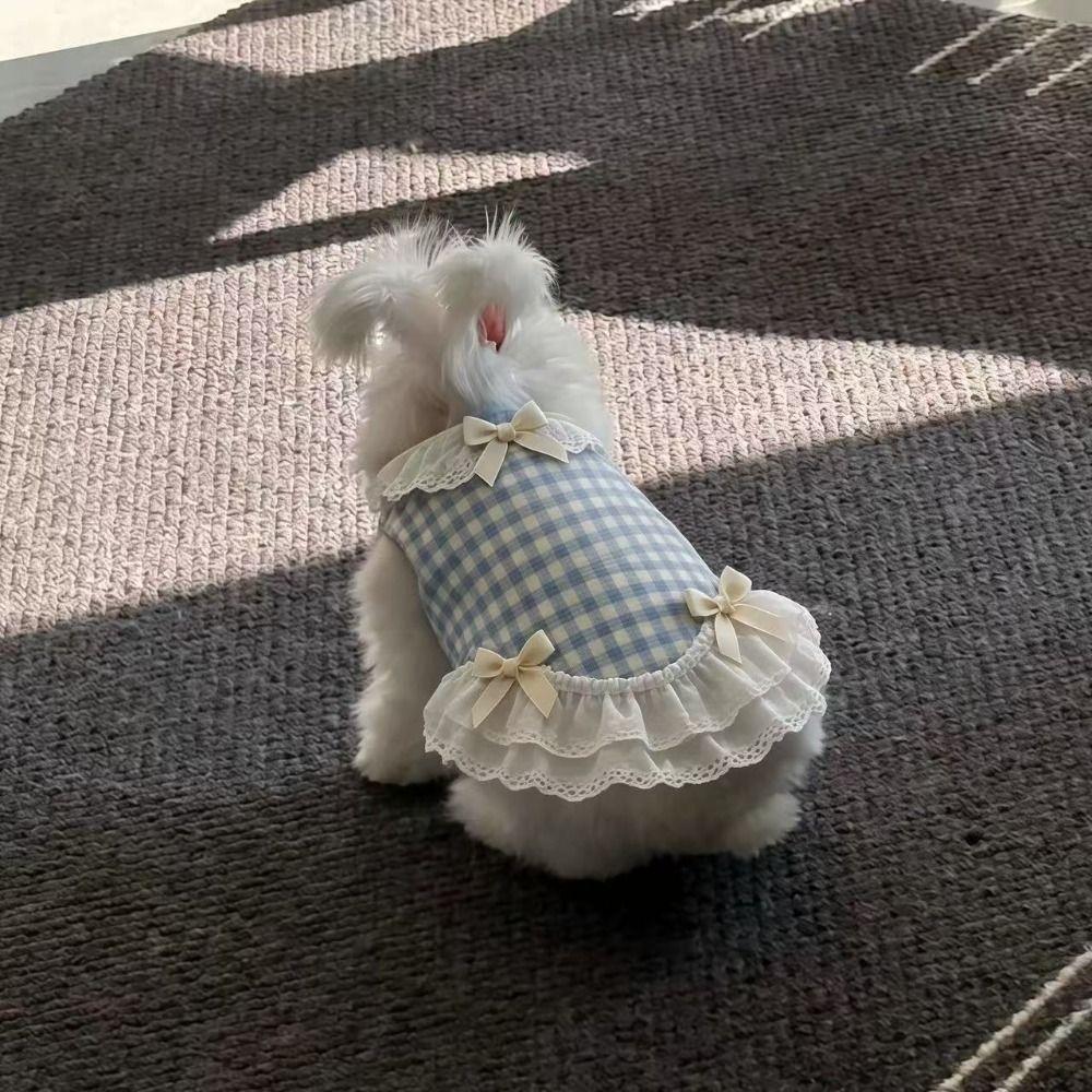 Comfortable Pet Dog and Cat Checkered Clothes Small Dog Vest  Spring Summer Season