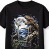Camiseta Gráfica Unisex S5XL Escena Lunar de Dinosaurios TRex Triceratops