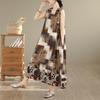 Sleeveless Plus Size Cotton Vintage Floral New In Dresses for Women Casual Loose Long Summer Dress