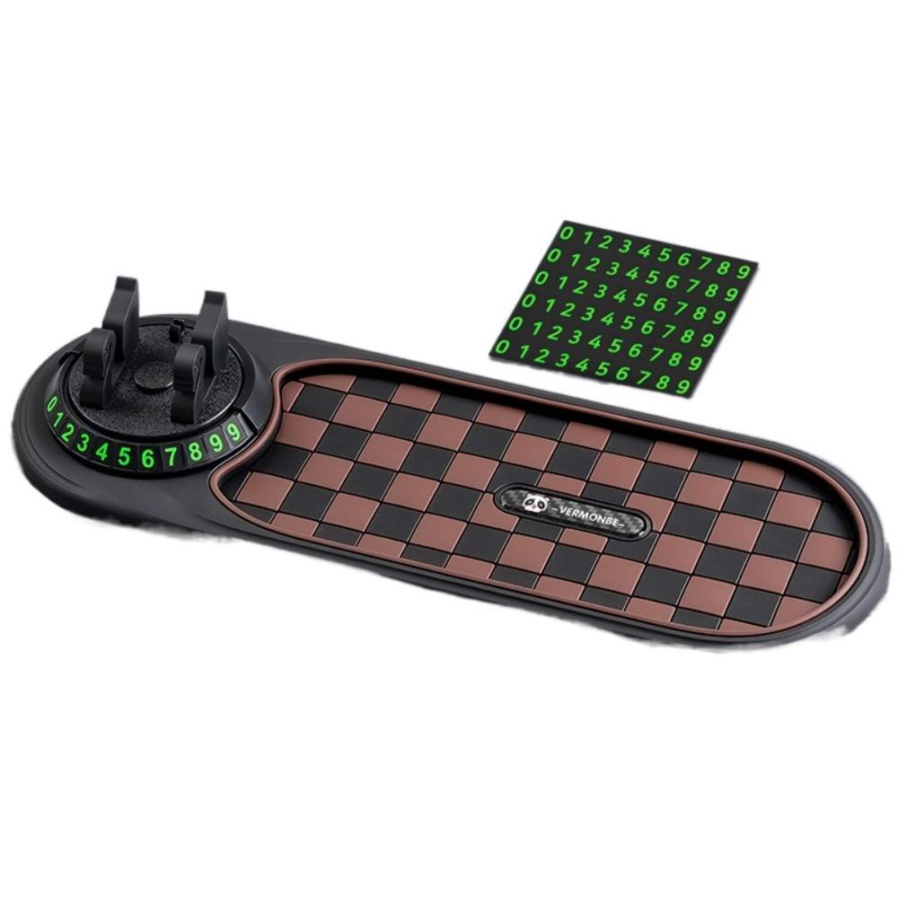 Rotatable Car Dashboard Phone Holder Anti Slip Anti Slip Phone Pad Parking Number Plate  Interior