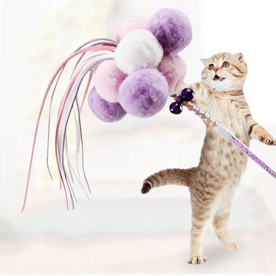 Teaser Wand Toy Stick Feather Interactive Play Funny Pet Supply