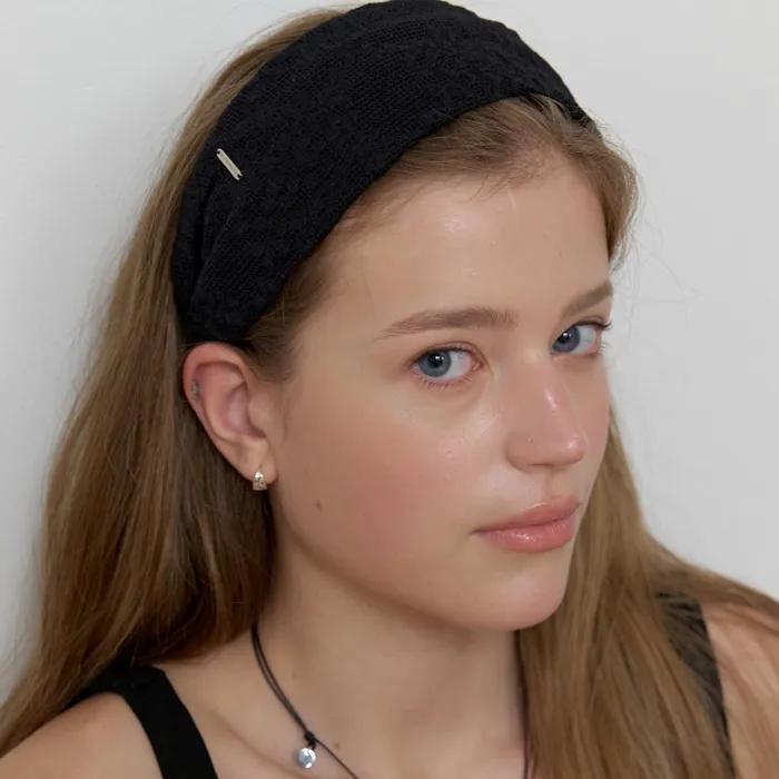 Flower Lace Wide Headband_BLACK (L262MHA020)