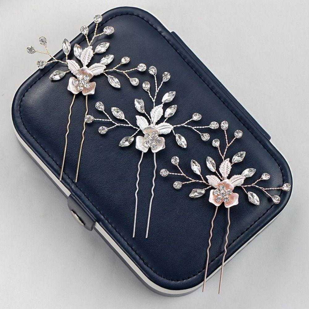 Rhinestone Crystal Flower Hairpins Hair Jewelry Vine Hair Pin Graduation Ceremonies