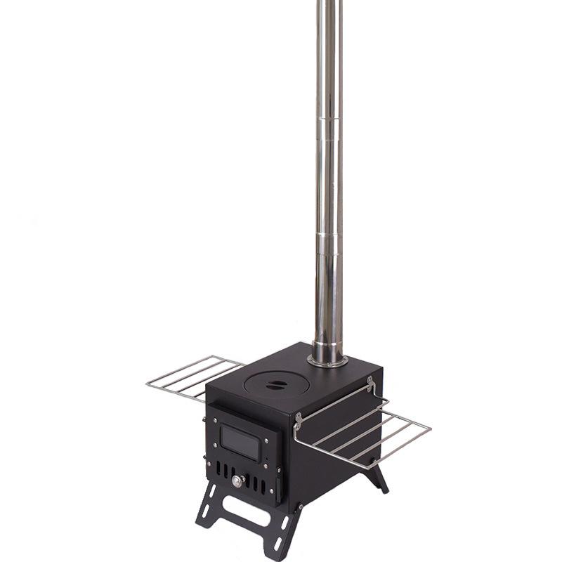 Outdoor Camping Stainless Steel Folding Wood Stove - Tent Heating, Lighting, Picnic - Cross-border Tourism