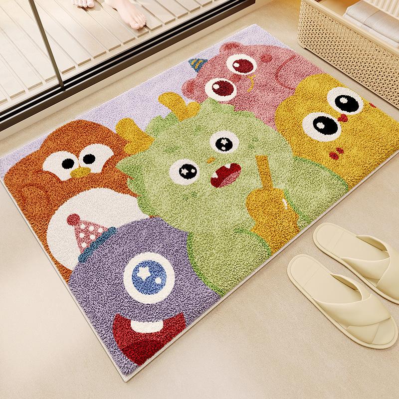Absorbent Monster Bathroom Floor Mat Bathroom Floor Mat Imitation Cashmere Door Mat Non-slip Mat Household Bedroom Carpet Door Mat
