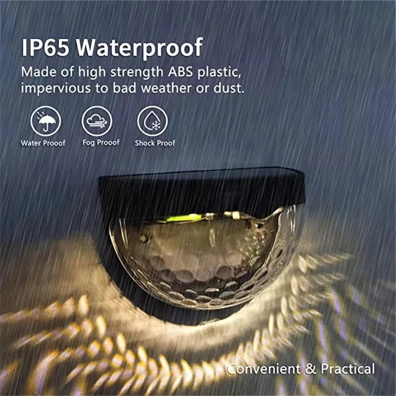 1/2/4Pcs Solar Fence Light Outdoor Lighting Wall Lamps Garden Energy Light Festoon Decoration LED For Garden Step Patio Stairs