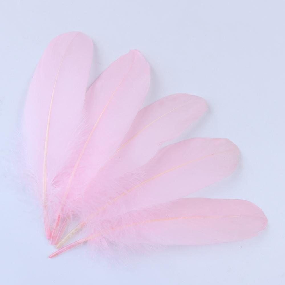 

50/200/500Pcs Hard pole Natural Goose Feathers Crafts Plumes White Feathers Jewelry Making DIY Party Wedding Decoration 15-20CM 50 PCS светло-розовый
