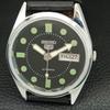 JAPAN VINTAGE REFURBISHED SEIKO 5 AUTOMATIC MENS BLACK DIAL WATCH A444246-1
