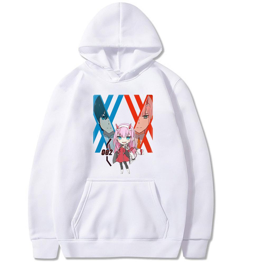 Japanese Anime Darling In The Franxx Zero Two Hoodies Women Men Long Sleeve Sweatshirts Unisex Cool Streetwear Clothing