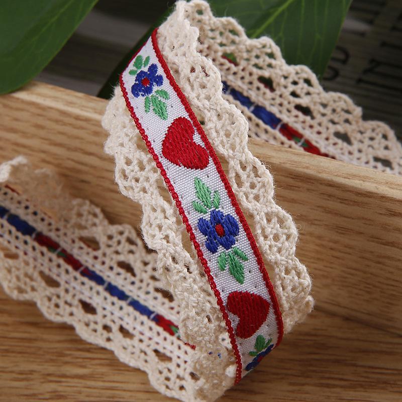 10 Yards 25mm Blumenherz Besticktes Spitzenband mit Wellenkante für Kleidung Nähen DIY Haarschleifen Hut Dekoration Bastelzubehör