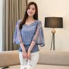 Plus Größe Chiffon Bluse Frauen Sommer Baumwolle Rand Spitze frauen Hemd Schmetterling Hülse Blume Büro Dame Tops